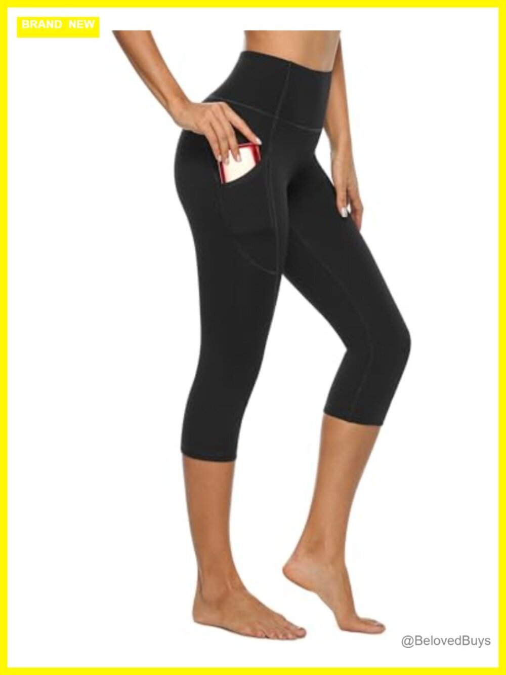 Capri Leggings High Waisted Yoga Pants with Pockets Buttery Soft